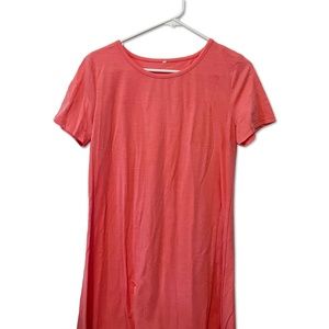 Pink T-Shirt Dress | Flowy Casual Dress